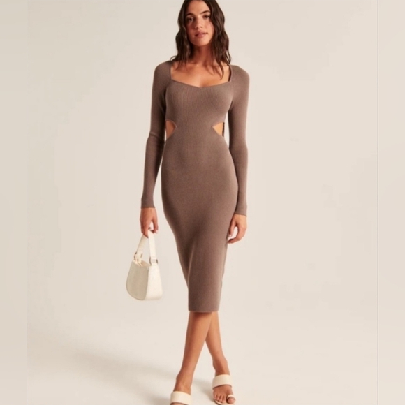 Abercrombie & Fitch Dresses & Skirts - EUC‎ Abercrombie & Fitch Knit Ribbed Cutout Sweater Dress